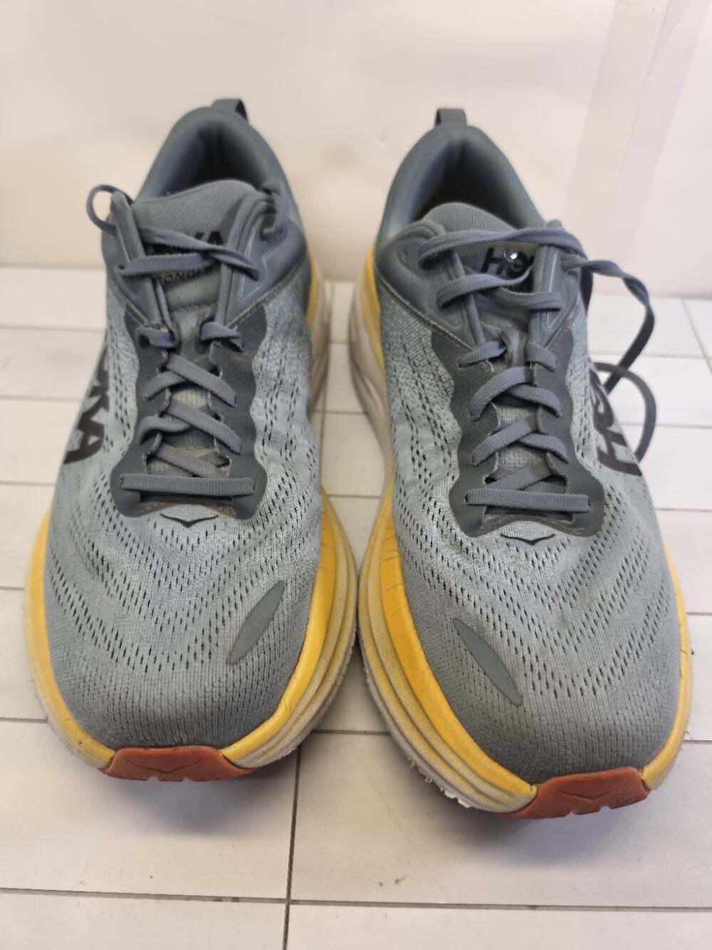 HOKA Bondi 8 Men’s Low Top Running Shoes Lace Up Mesh Goblin Blue 1127953 - Picture 3 of 10